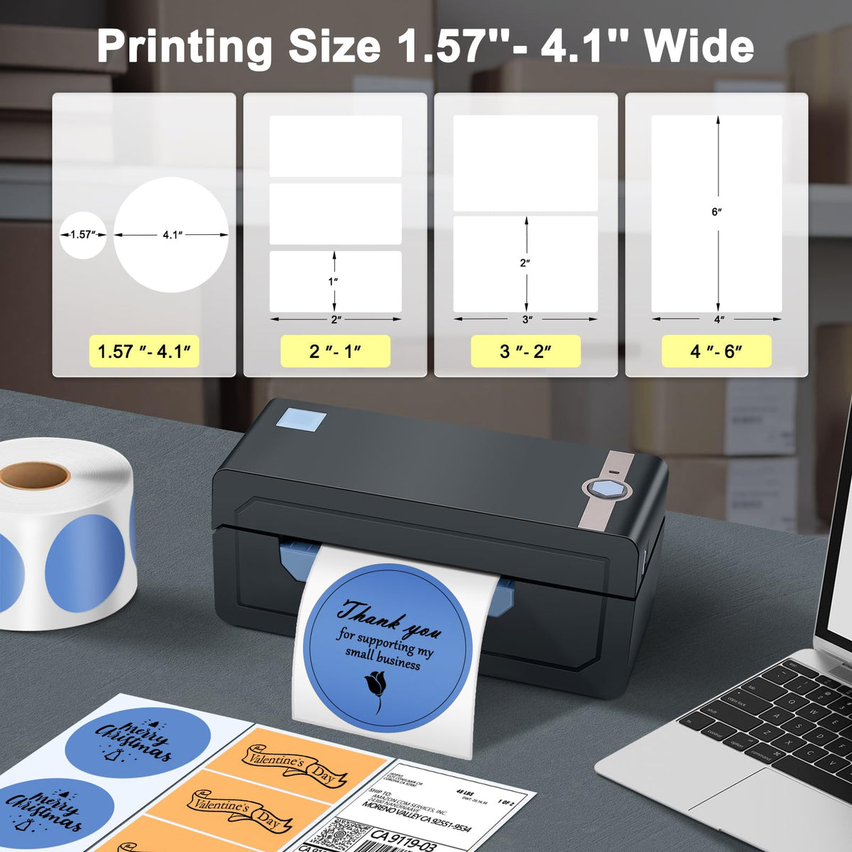 Bluetooth Thermal 4x6 Label Printer B491