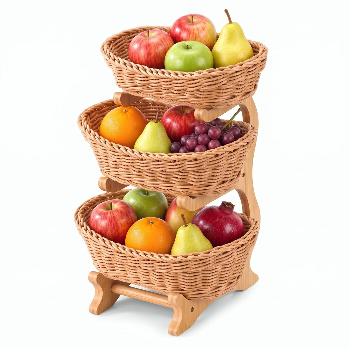 3 Tier Woven Fruit Basket Stand M79422