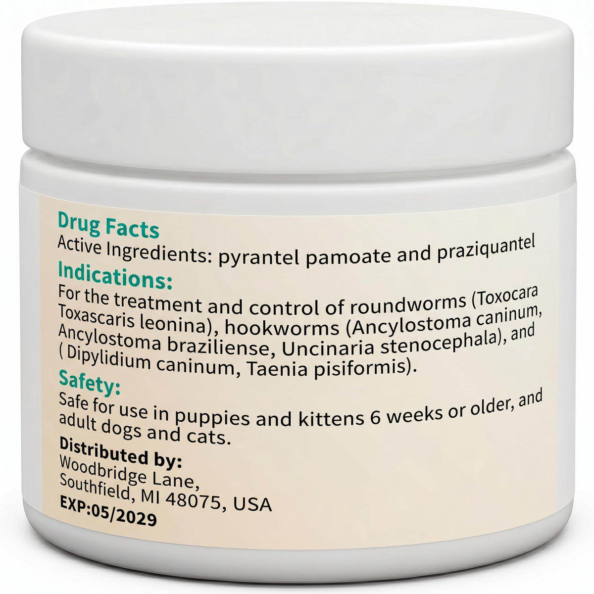 3-Way Dewormer for Dogs & Cats with Praziquantel & Pyrantel Pamoate E197