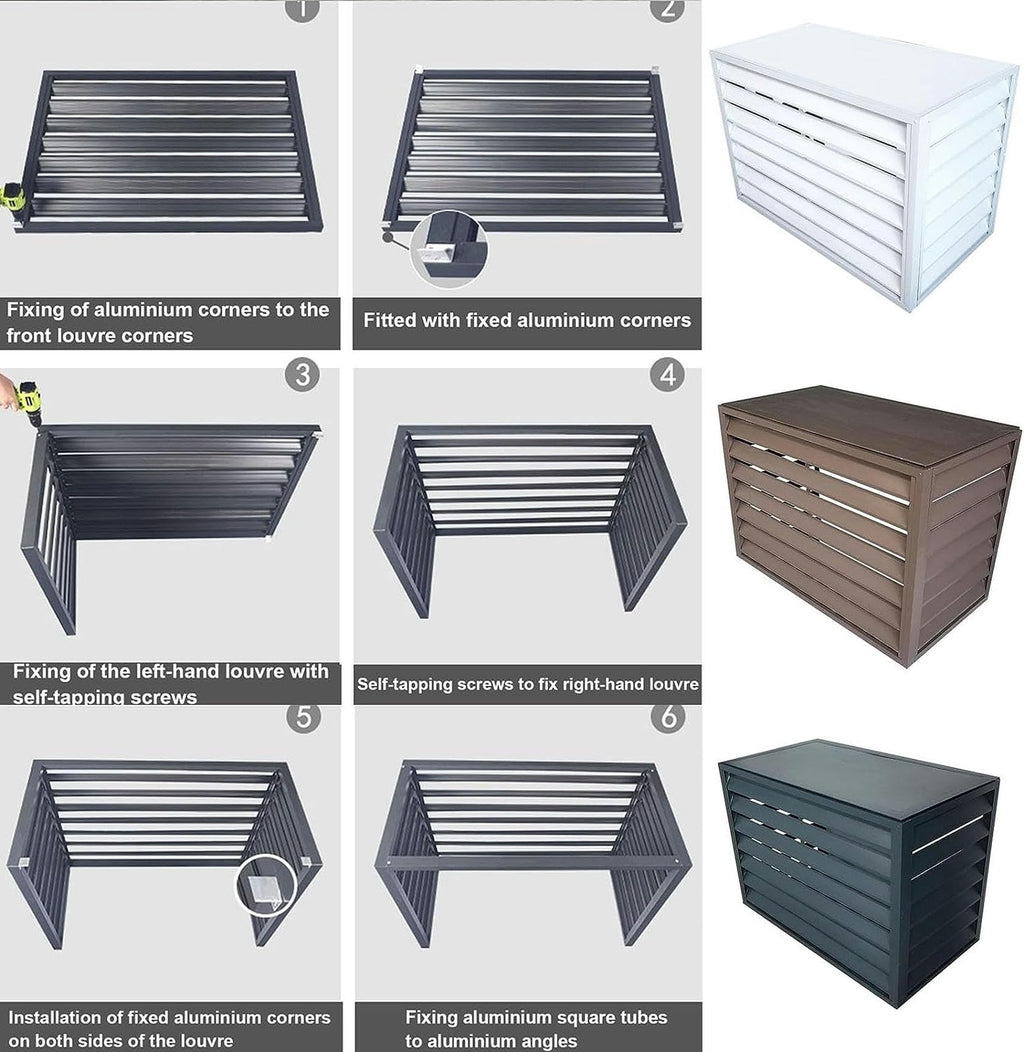 Aluminum Air Conditioner Fence Cover White 100*50*70cm S712