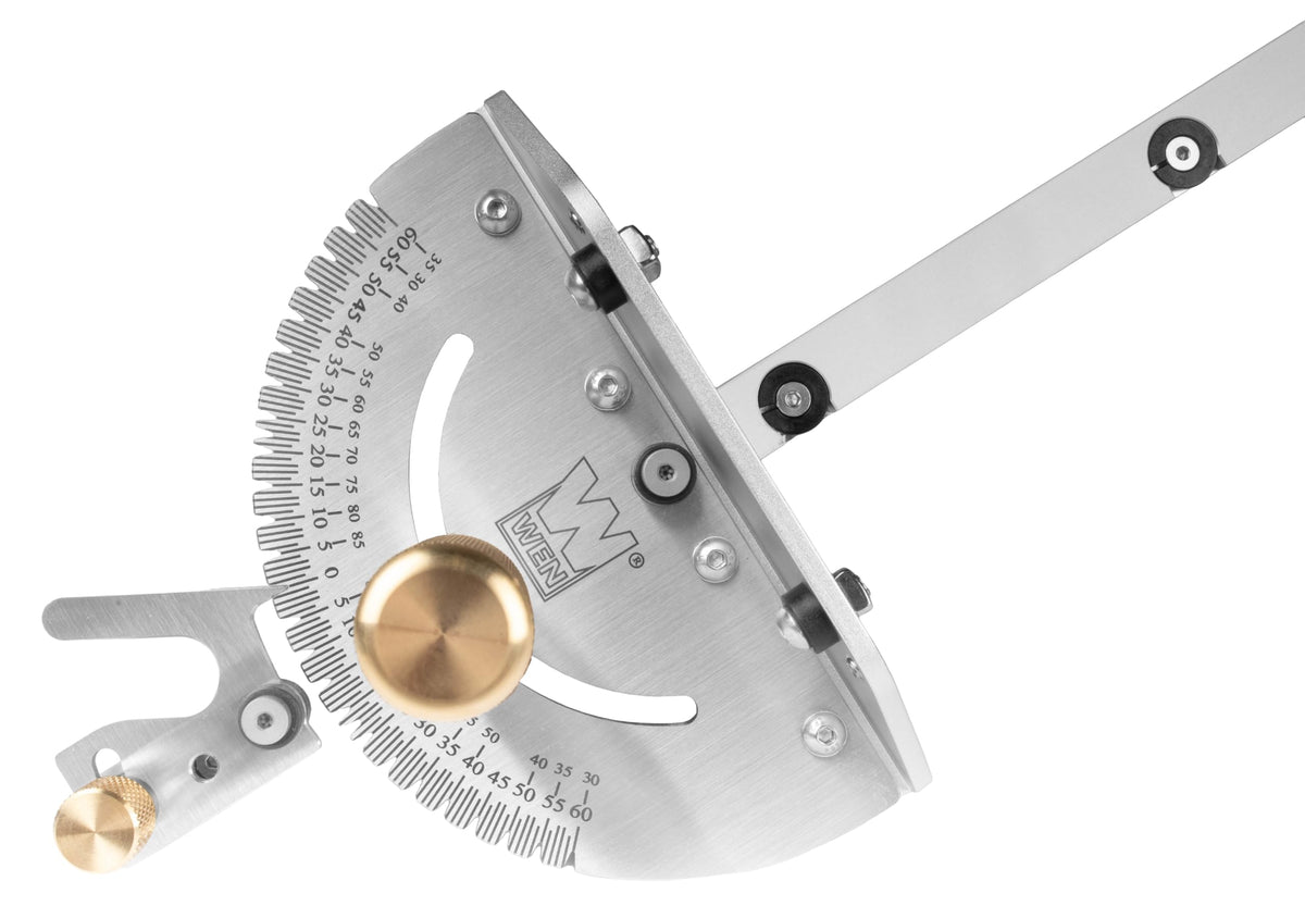 Steel and Brass Miter Gauge with 27 Angle Stops A44253