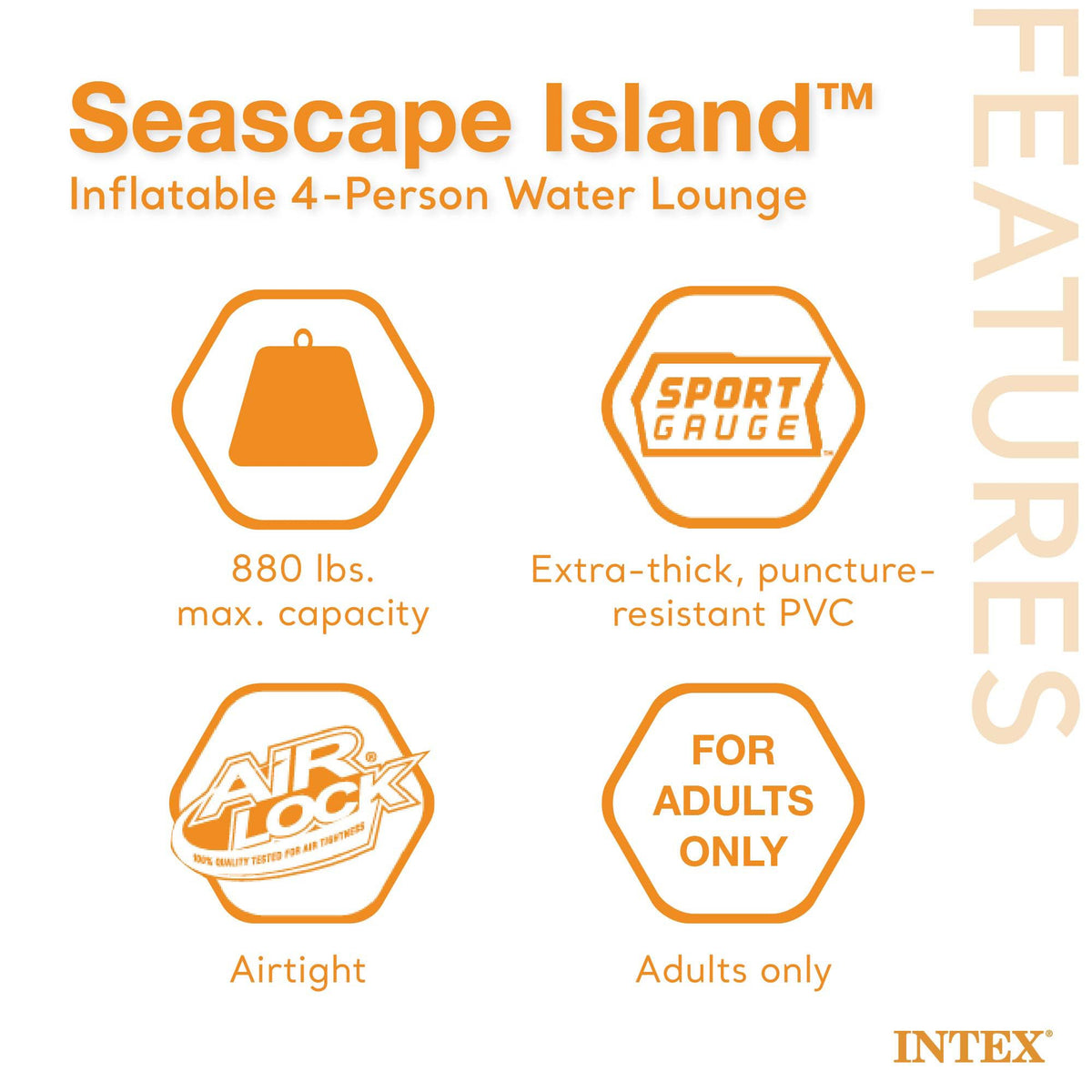 Inflatable Island Float with Built In Cooler and Cup Holder K135420