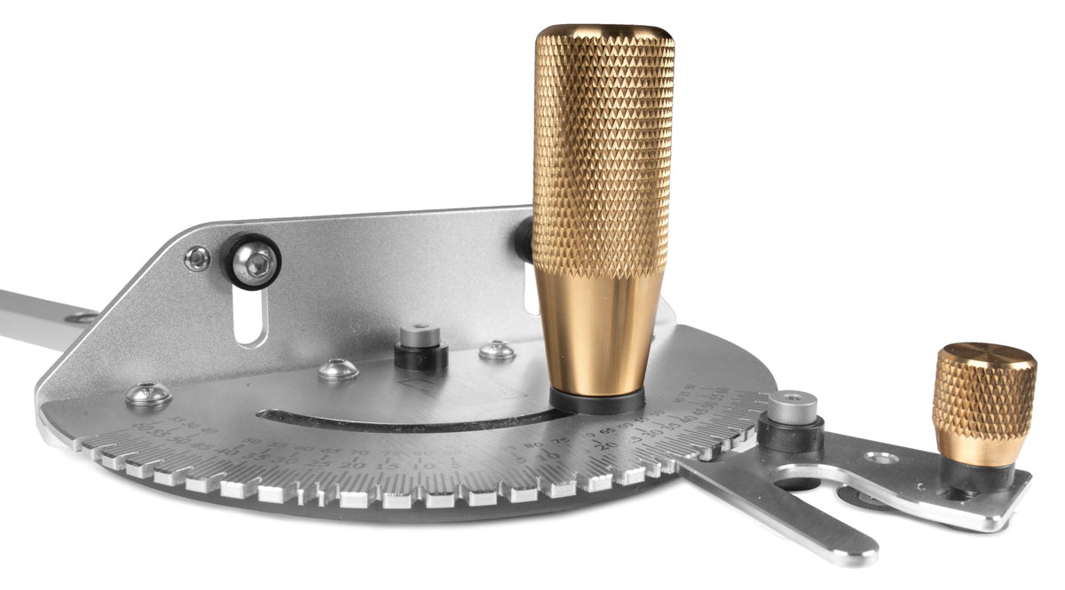 Steel and Brass Miter Gauge with 27 Angle Stops A44253