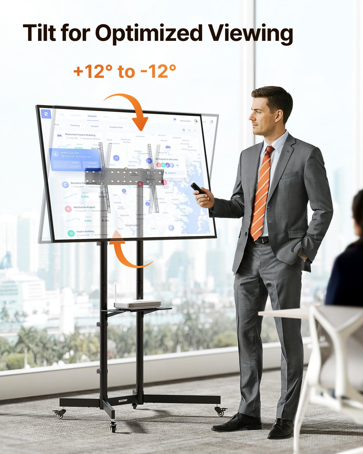 Heavy-Duty Rolling TV Stand S104