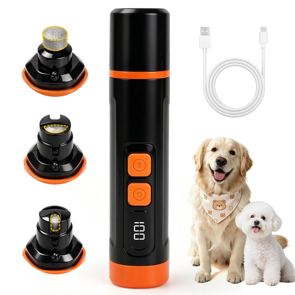 Dog Nail Grinder, Quiet 3-Speed with LED & Safety Guard B348886