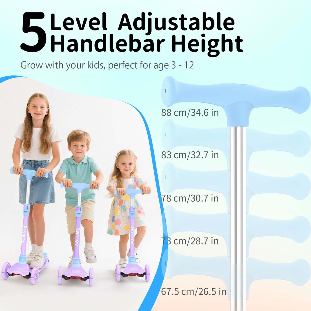 3 Wheel Kick Scooter with Light up Wheels H81064