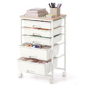 White 5 Drawers Rolling Cart C133814