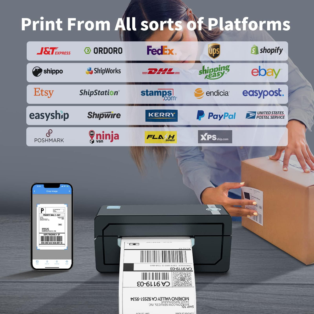 Bluetooth Thermal 4x6 Label Printer B491