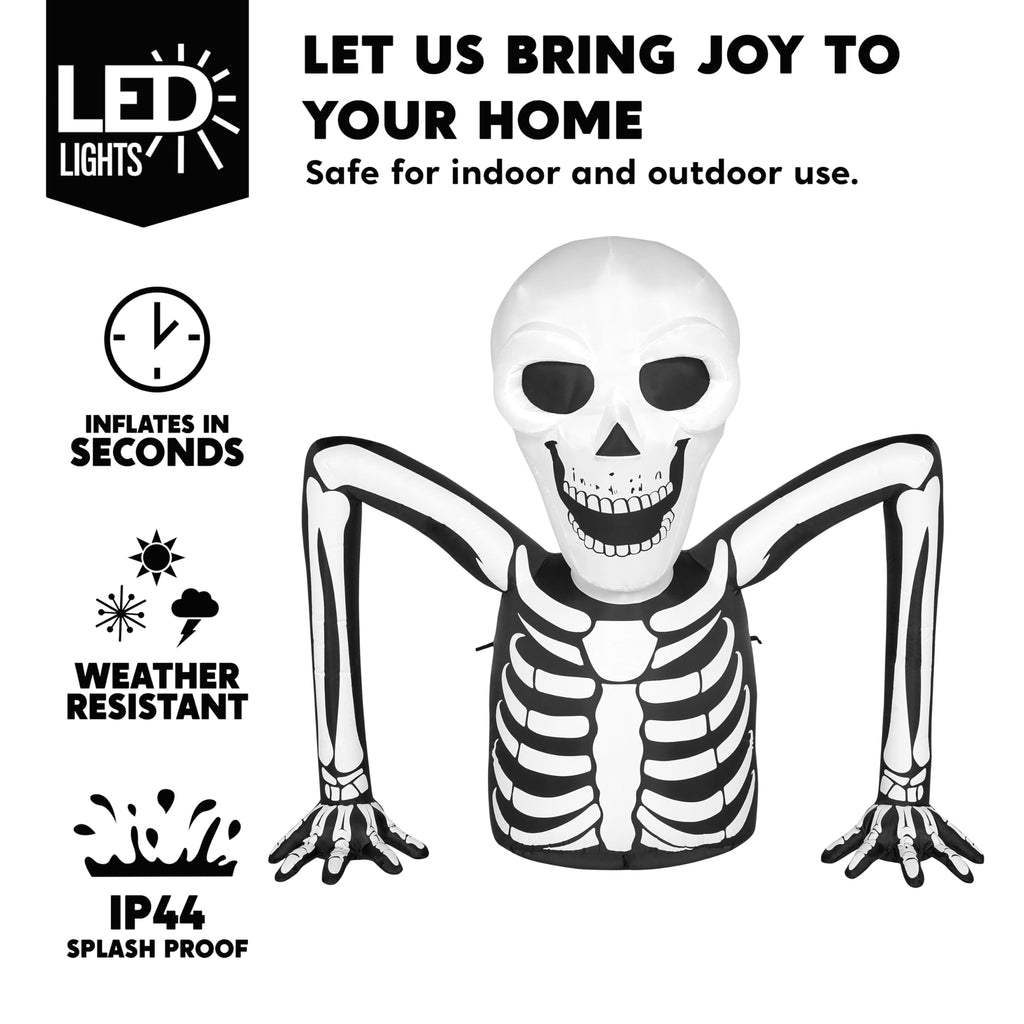 5.5 FT Long Inflatable Skeleton Outdoor Decoration with LEDs P577753