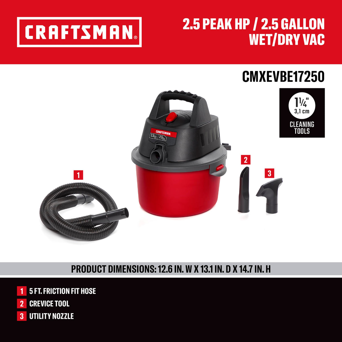 2.5 Gallon Wet Dry Shop Vacuum R906