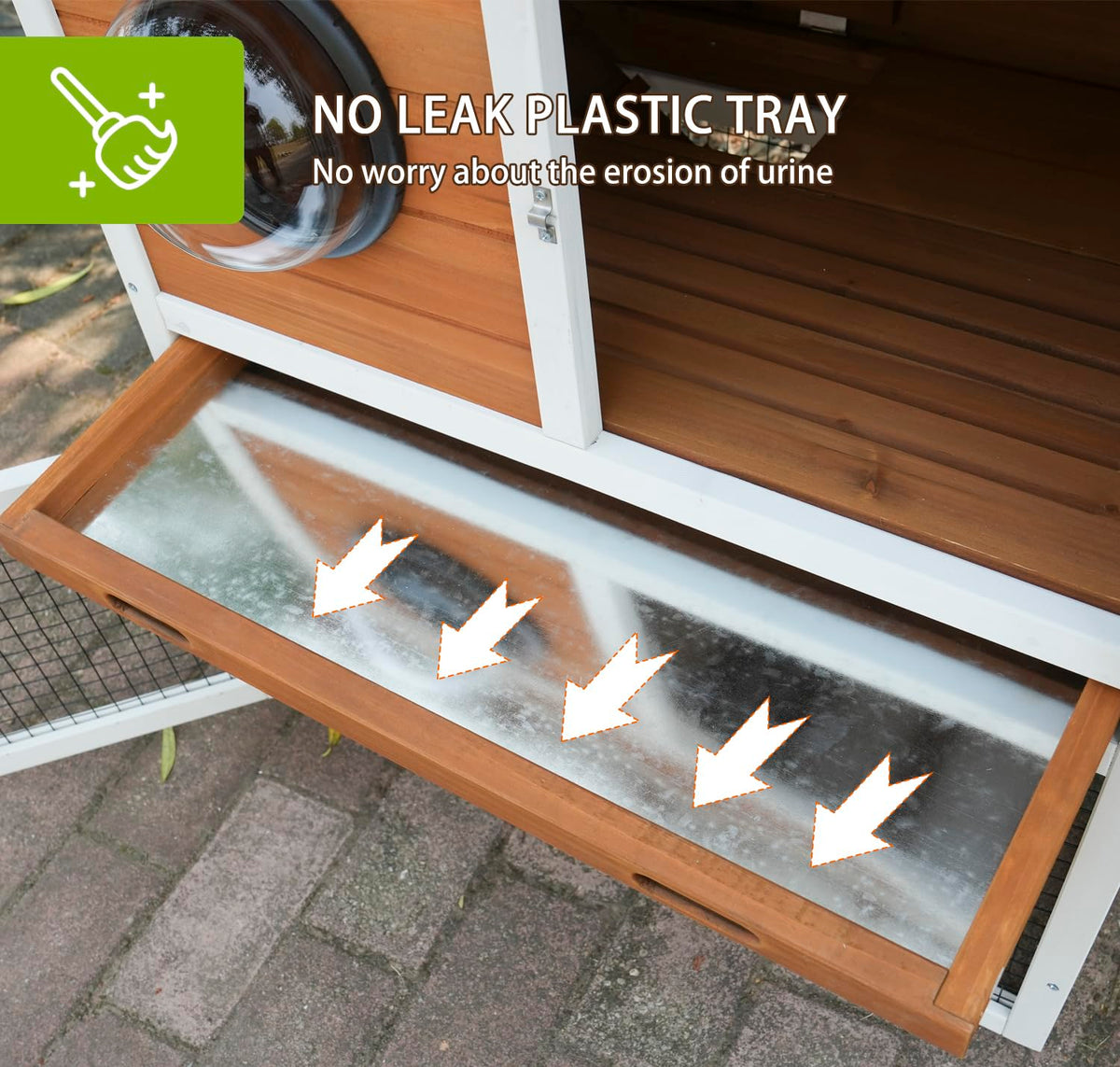 2-Tier Wooden Rabbit Hutch with Viewing Window N902273