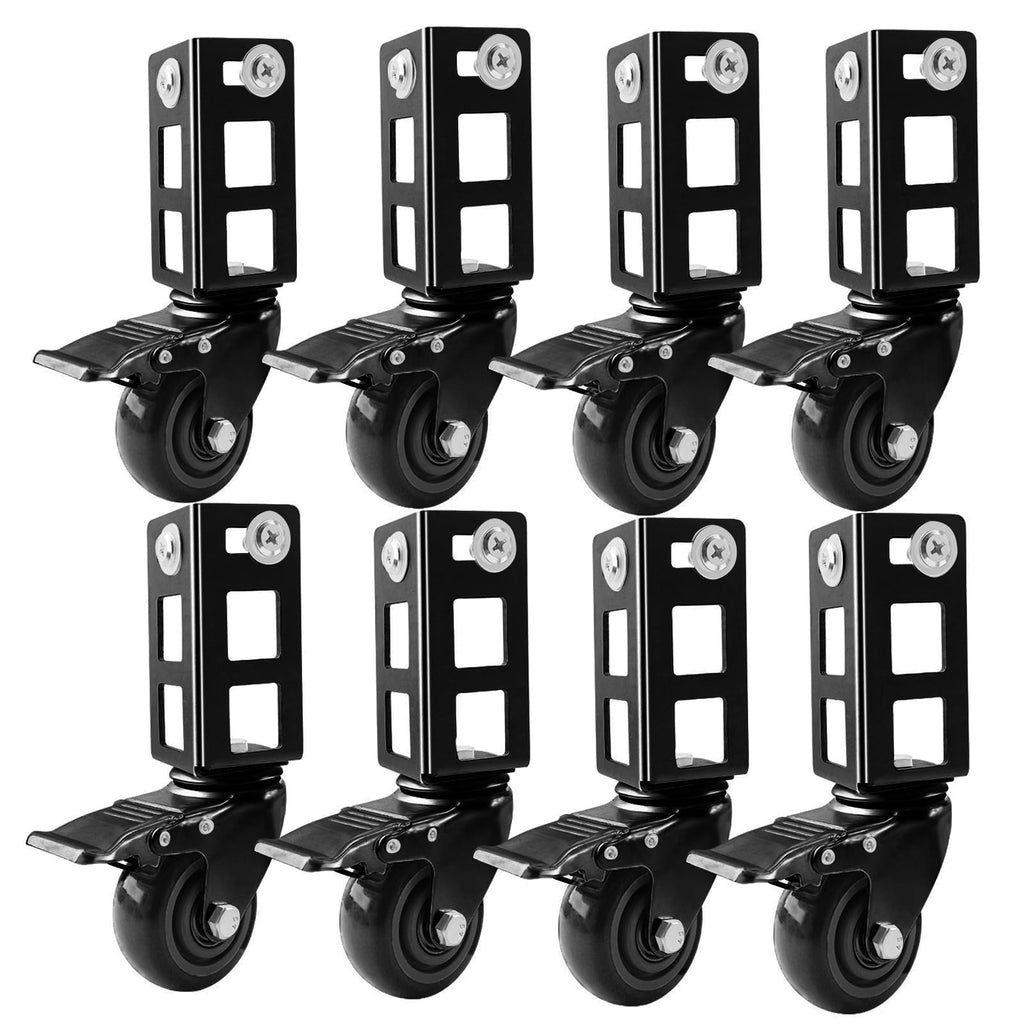 3" Heavy Duty Locking Caster Wheels, 8 PCS, 1000LB Capacity, Black I6947