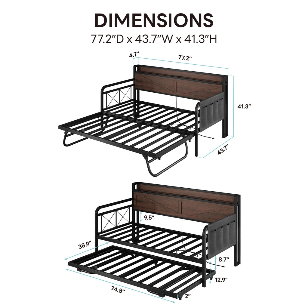 Twin Daybed with Pop Up Trundle B911793