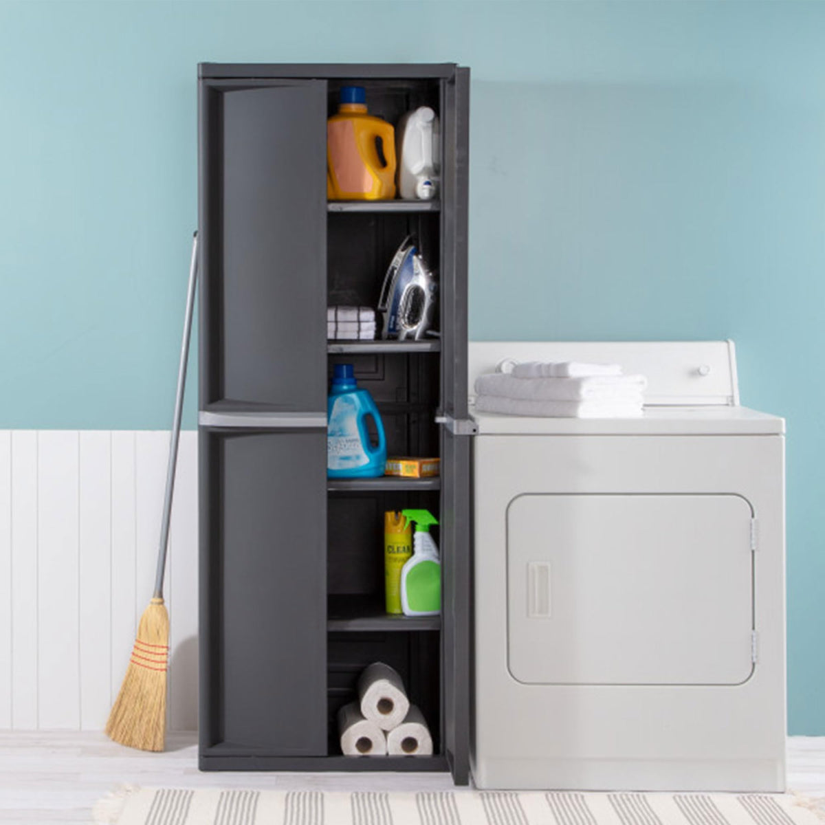 4 Shelf Lockable Utility Storage Cabinet N24365