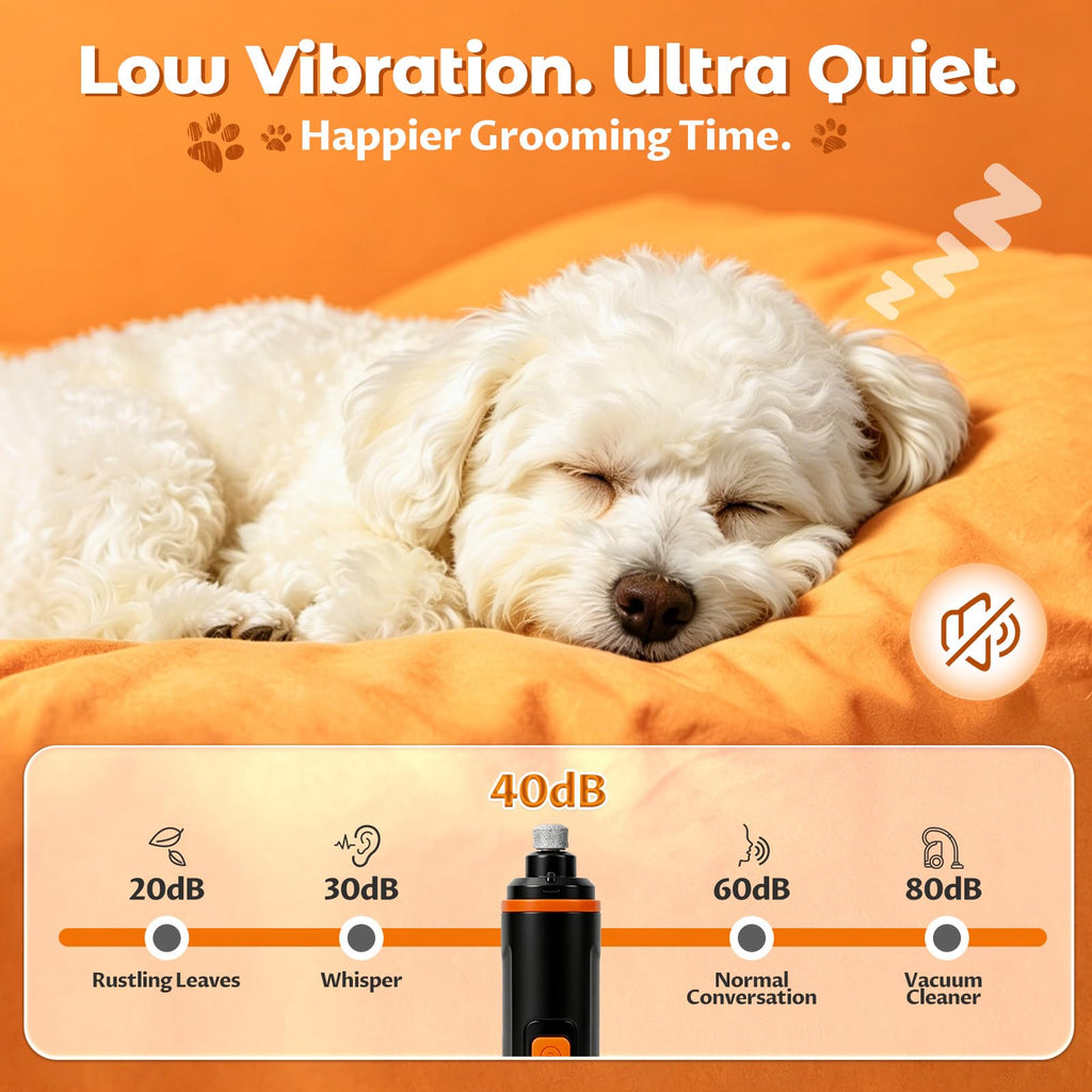 Dog Nail Grinder, Quiet 3-Speed with LED & Safety Guard B348886