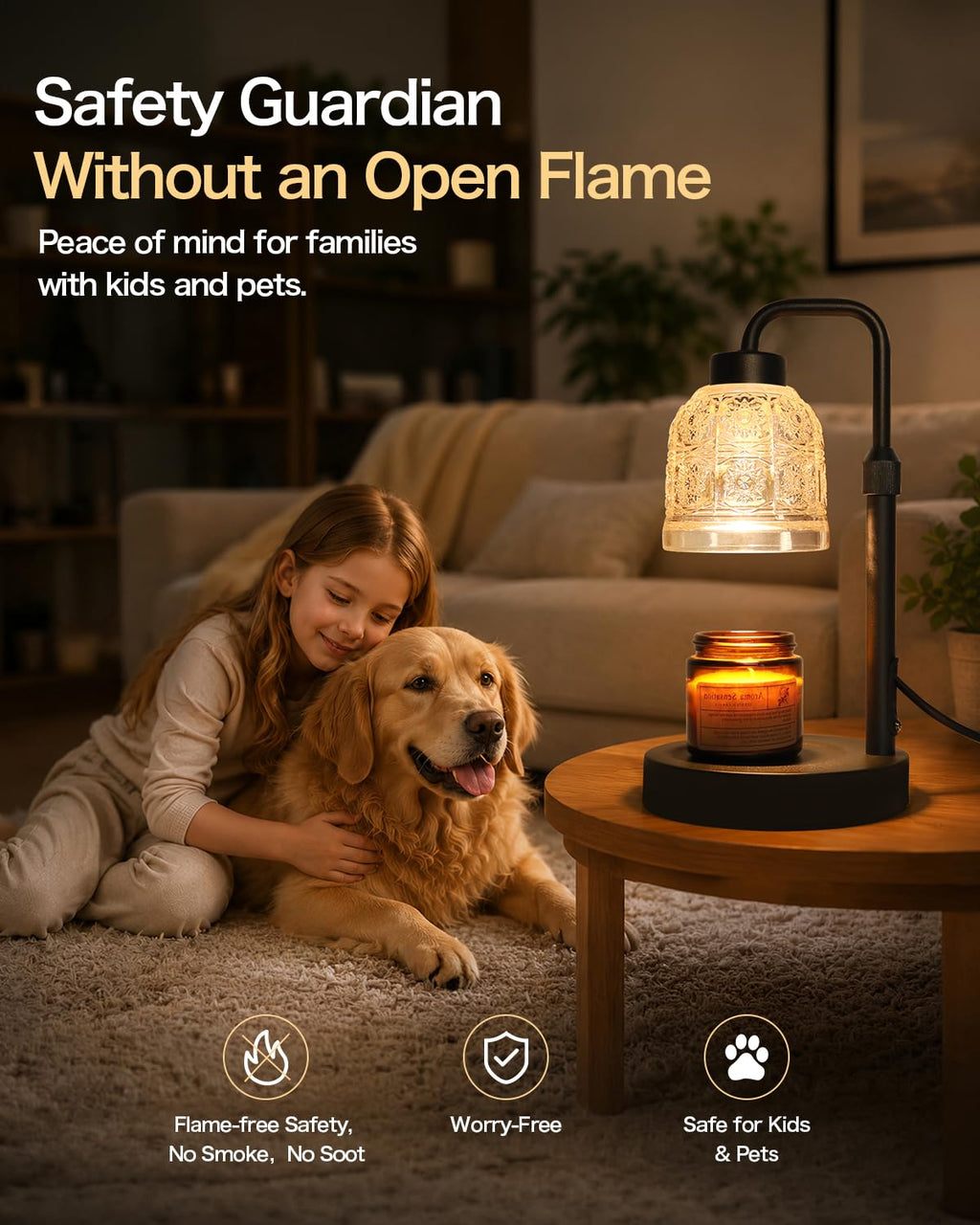 Candle Warmer Lamp with Timer, Gold I785077