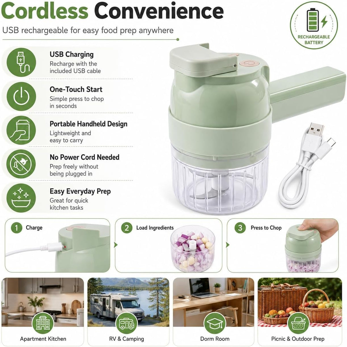 4 in 1 Handheld Electric Vegetable Chopper W574074