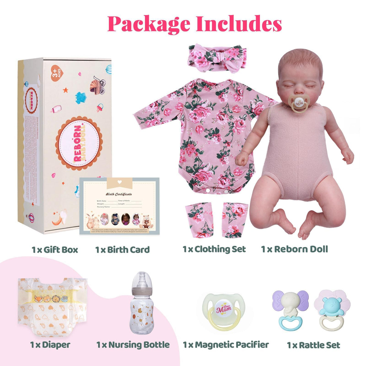20-Inch Lifelike Reborn Baby Doll Girl T604