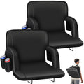 Stadium Seats with Back Support, 2.6'' Thick Pad, 6 Reclining Positions, 2pcs K7930