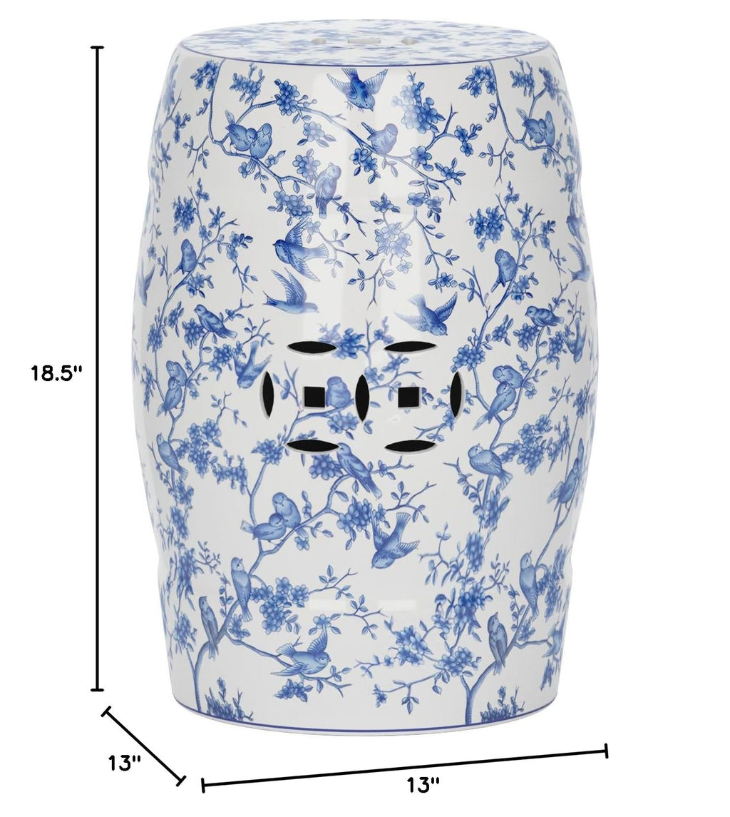 Blue Ceramic Garden Stool S4023