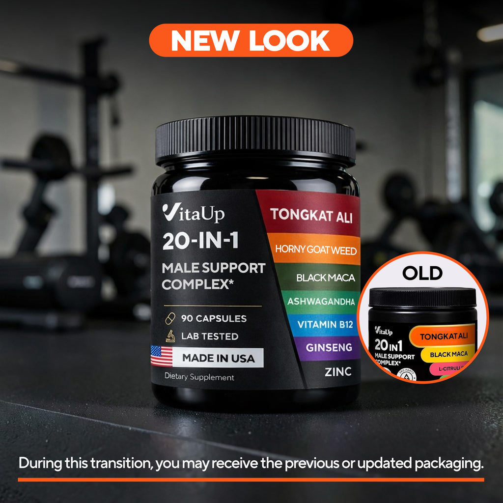 90 Vegan Caps Men Supplements with Tongkat Ali, Black Maca Root, Zinc, Vitamin B12 Z40727