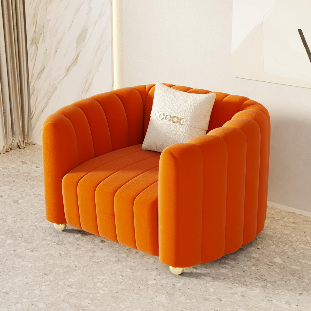 42" Velvet Sofa Chair with Gold Metal Legs G93013
