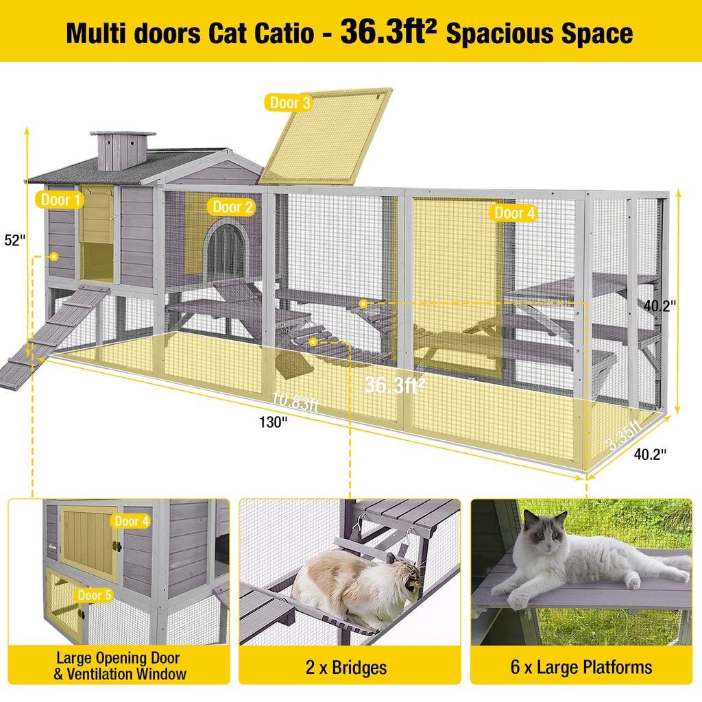 Large Outdoor Cat Enclosure with Platforms O2263