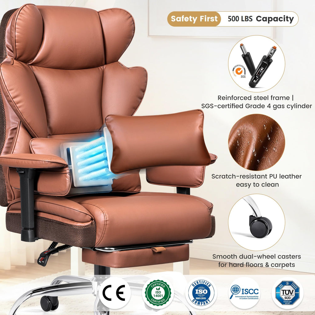 Big and Tall Office Chair 500 lbs PU Leather U15712