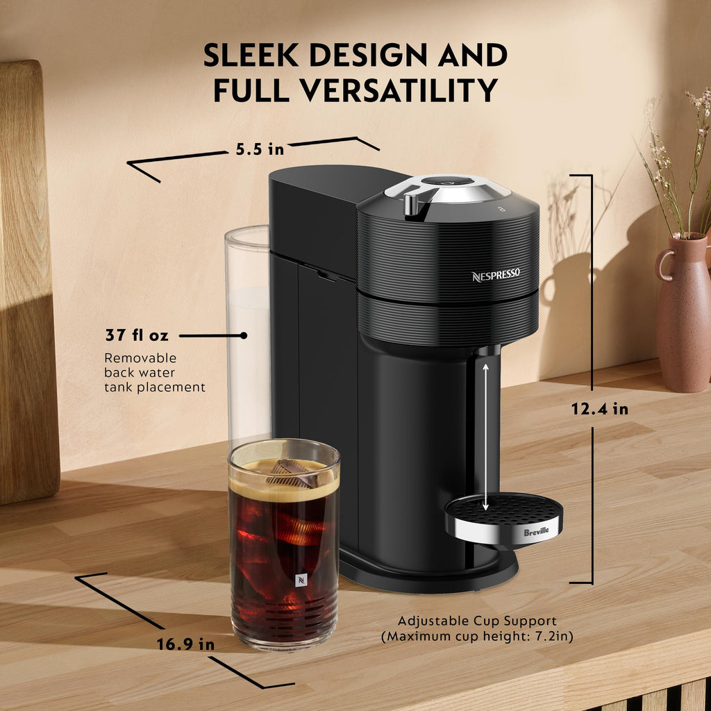 Black Coffee Machine with Milk Frother N6643