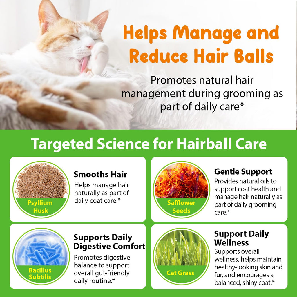 Natural Cat Hairball Treatment with Vitamins V6781