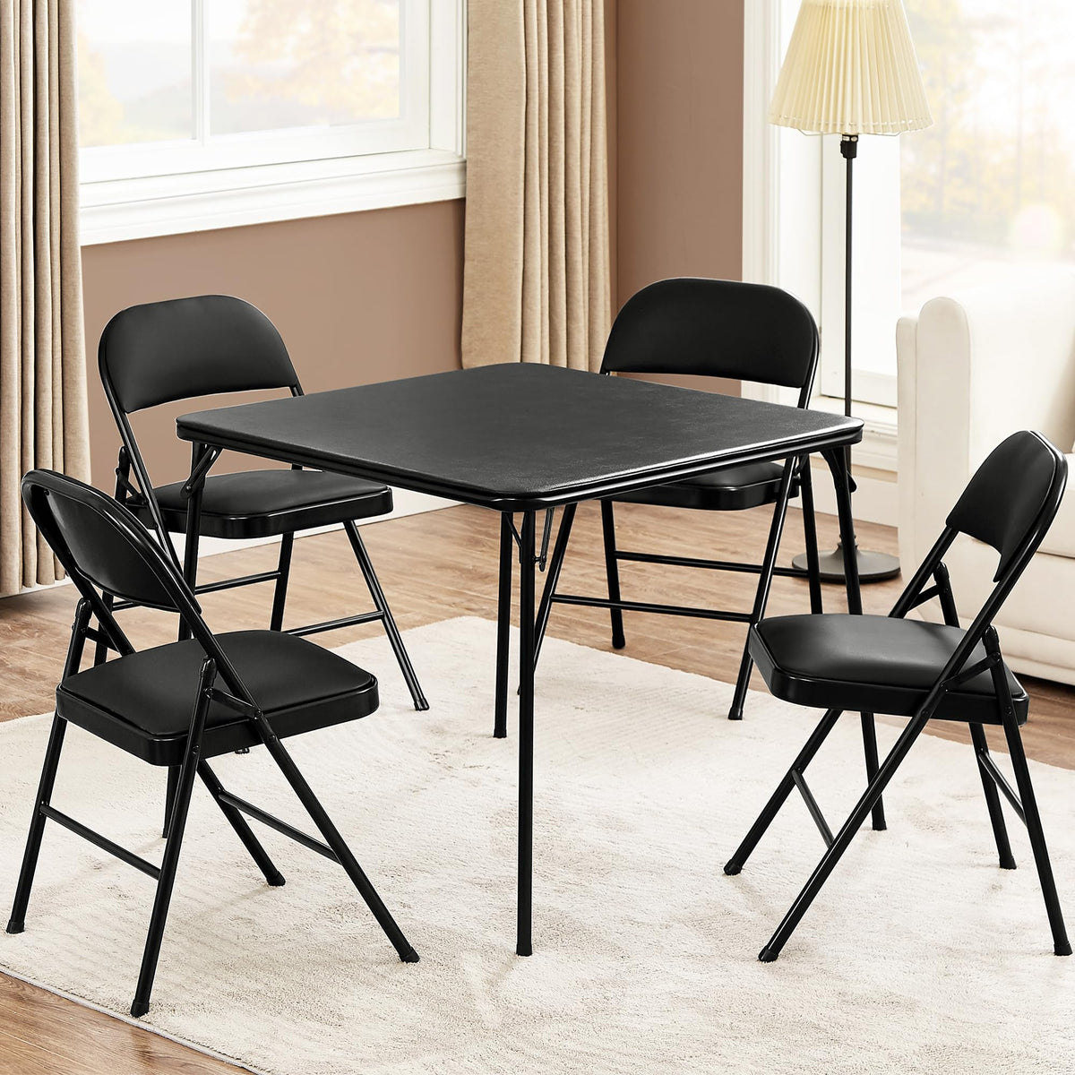 34'' Black Folding Card Table D2560