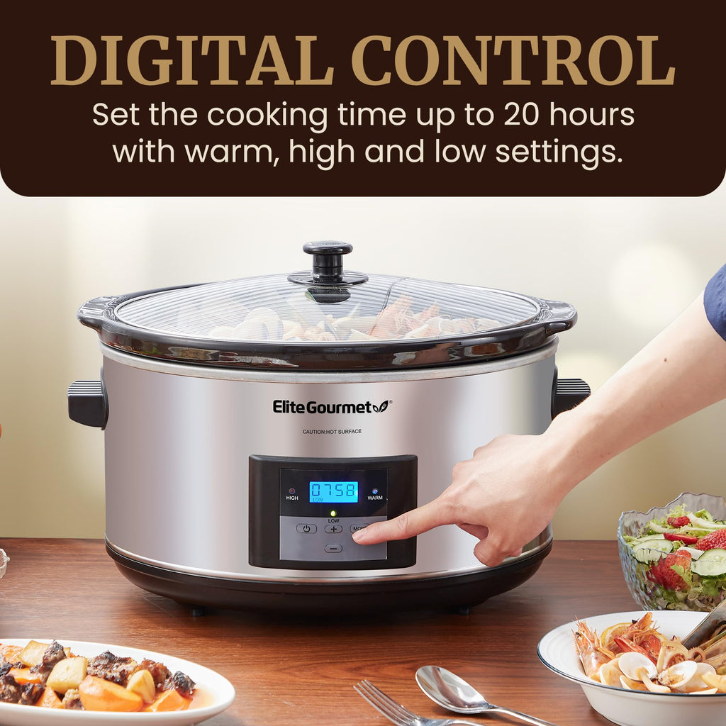 Digital 8.5 Qt Stainless Steel Slow Cooker P60276