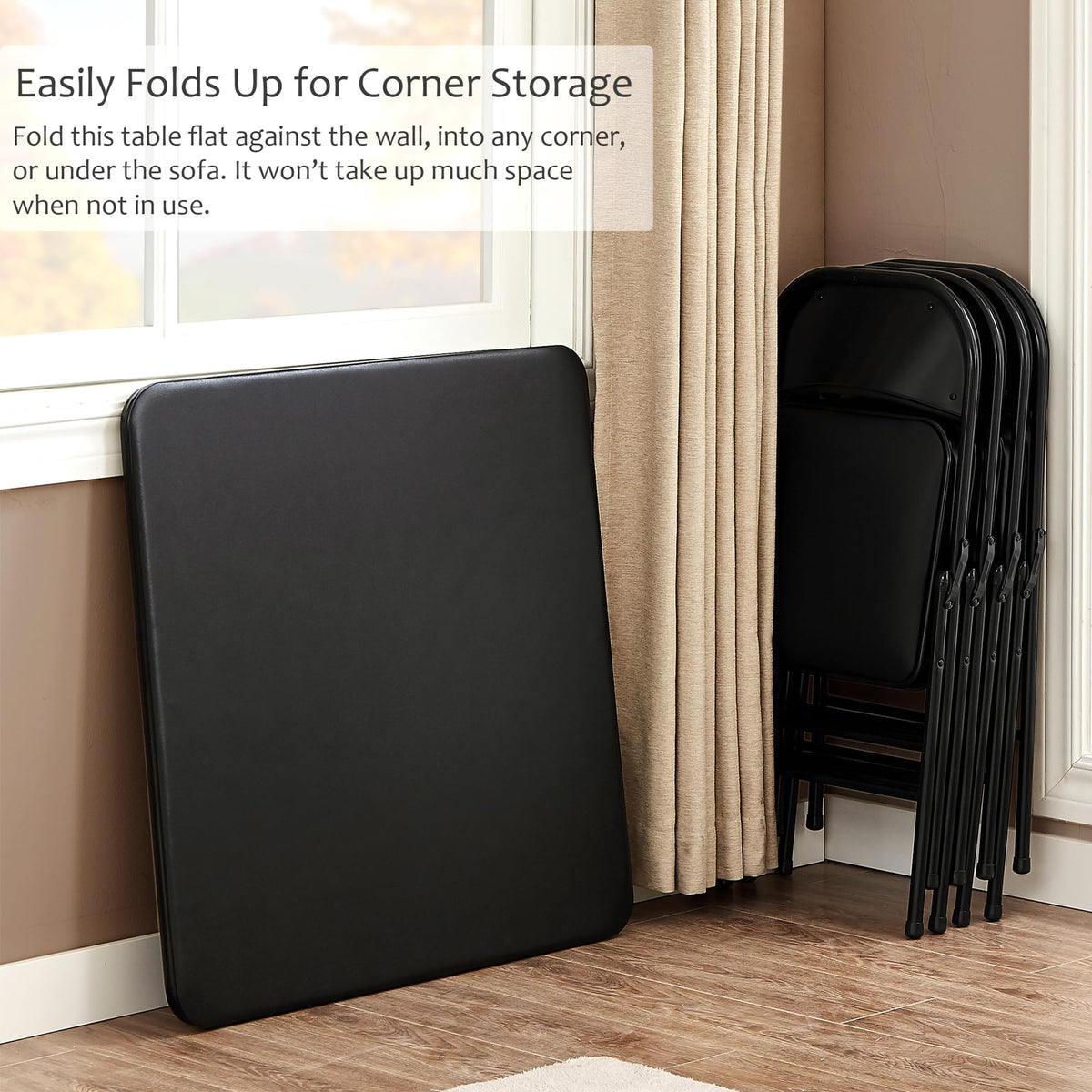34'' Black Folding Card Table D2560