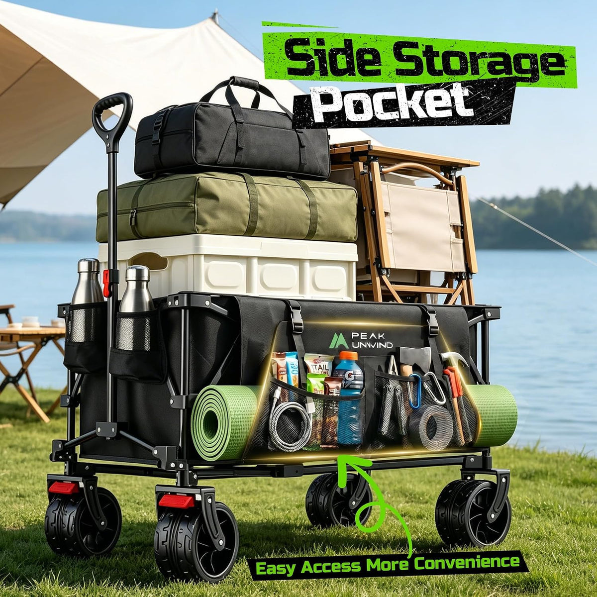 Collapsible Heavy Duty Beach Wagon with Big Wheels V395
