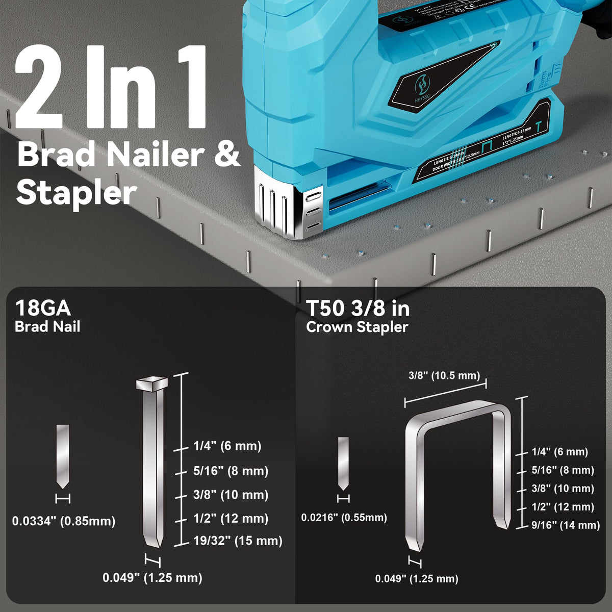 Cordless 2-in-1 Brad Nailer Staple Gun Q8212