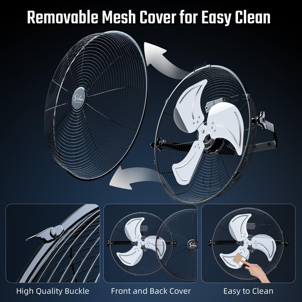 20 Inch 3 Speed Black Wall-Mount Fan U599