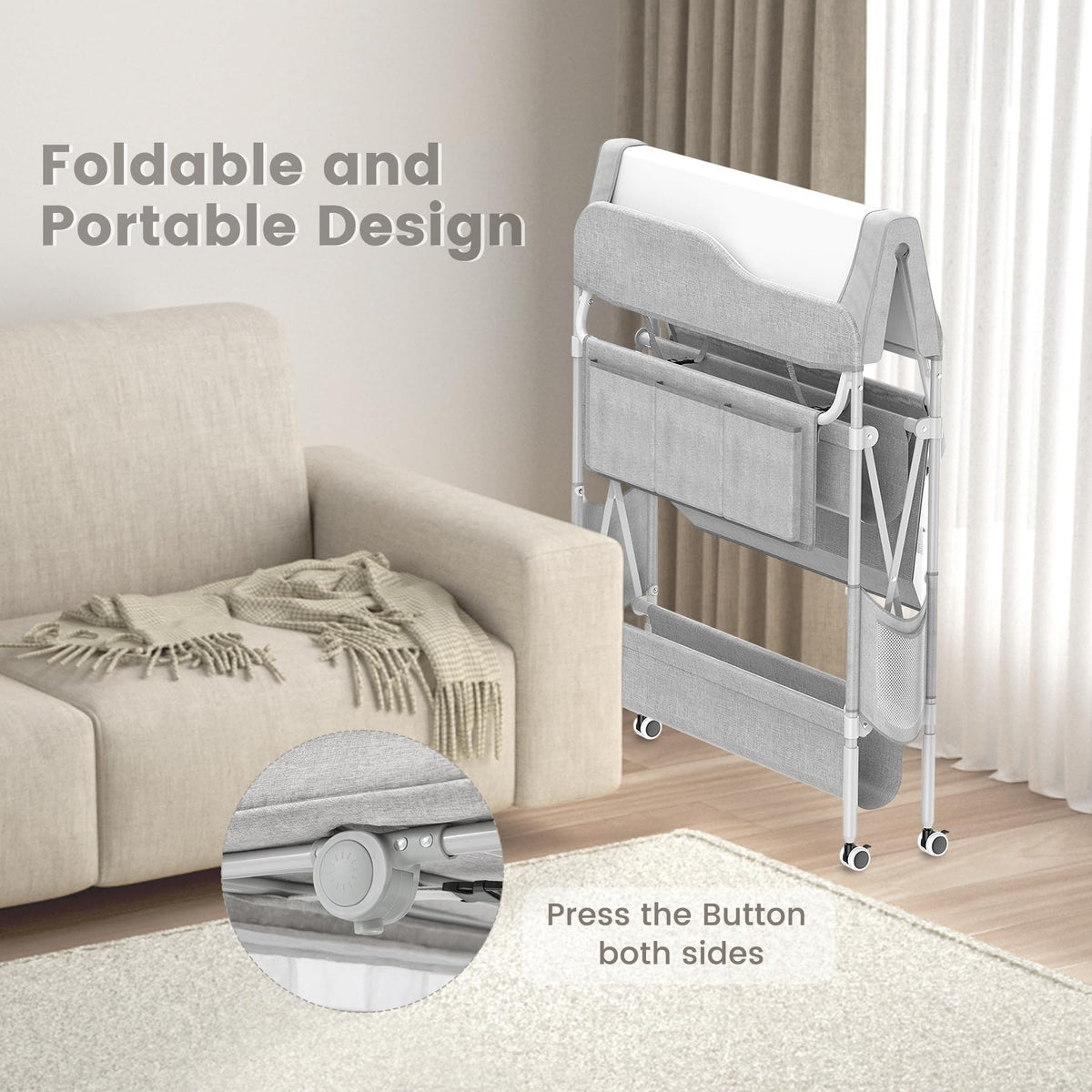 Portable Foldable Waterproof Height Adjustable Baby Diaper Changing Table M50132