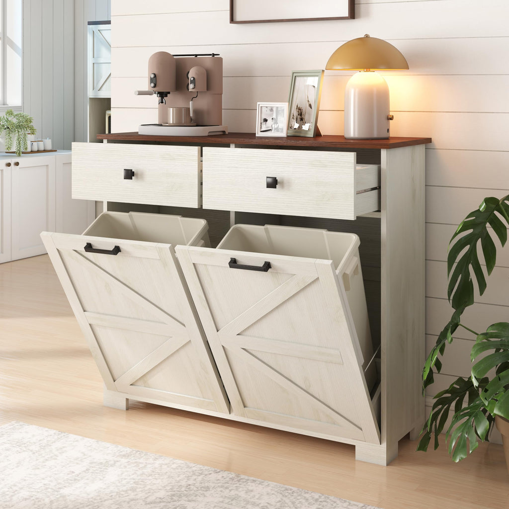 Double Tilt-Out Trash Cabinet for 2x10 Gallon Cans S8113