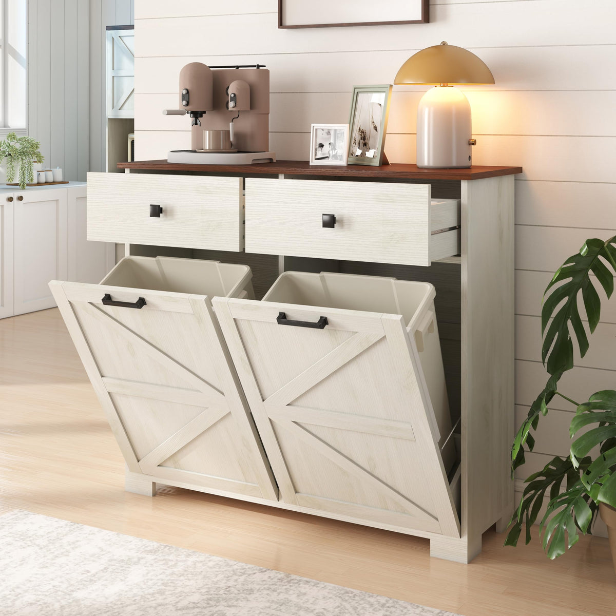 Double Tilt-Out Trash Cabinet for 2x10 Gallon Cans S8113