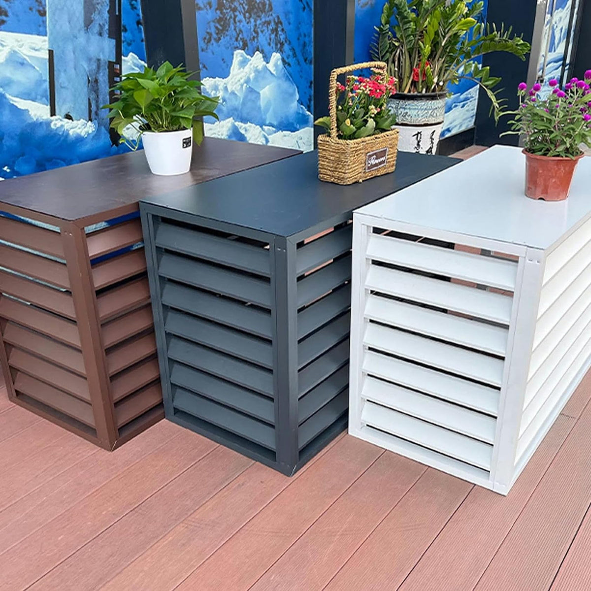 Aluminum Air Conditioner Fence Cover White 100*50*70cm S712