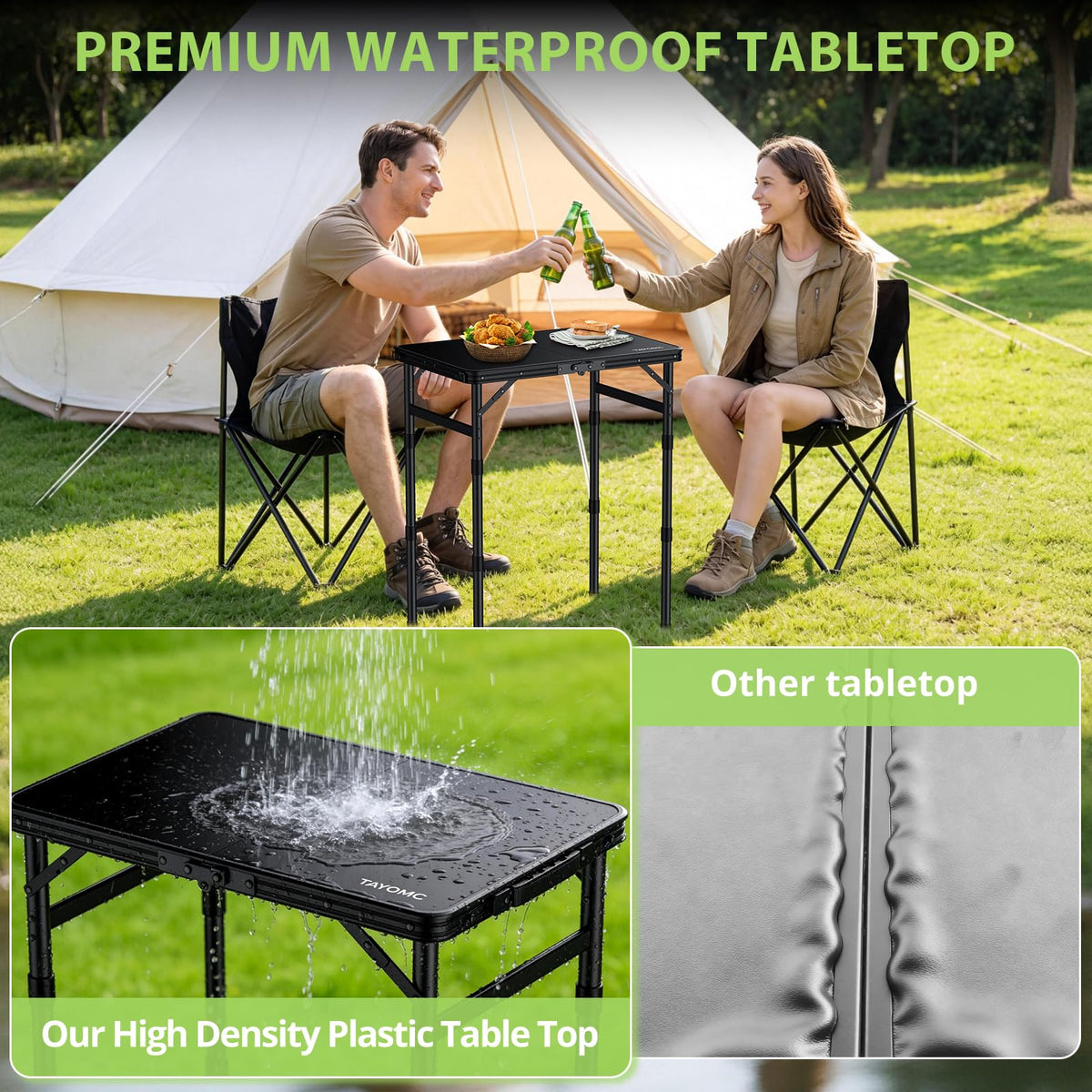 2ft Adjustable Folding Camping Table W8112