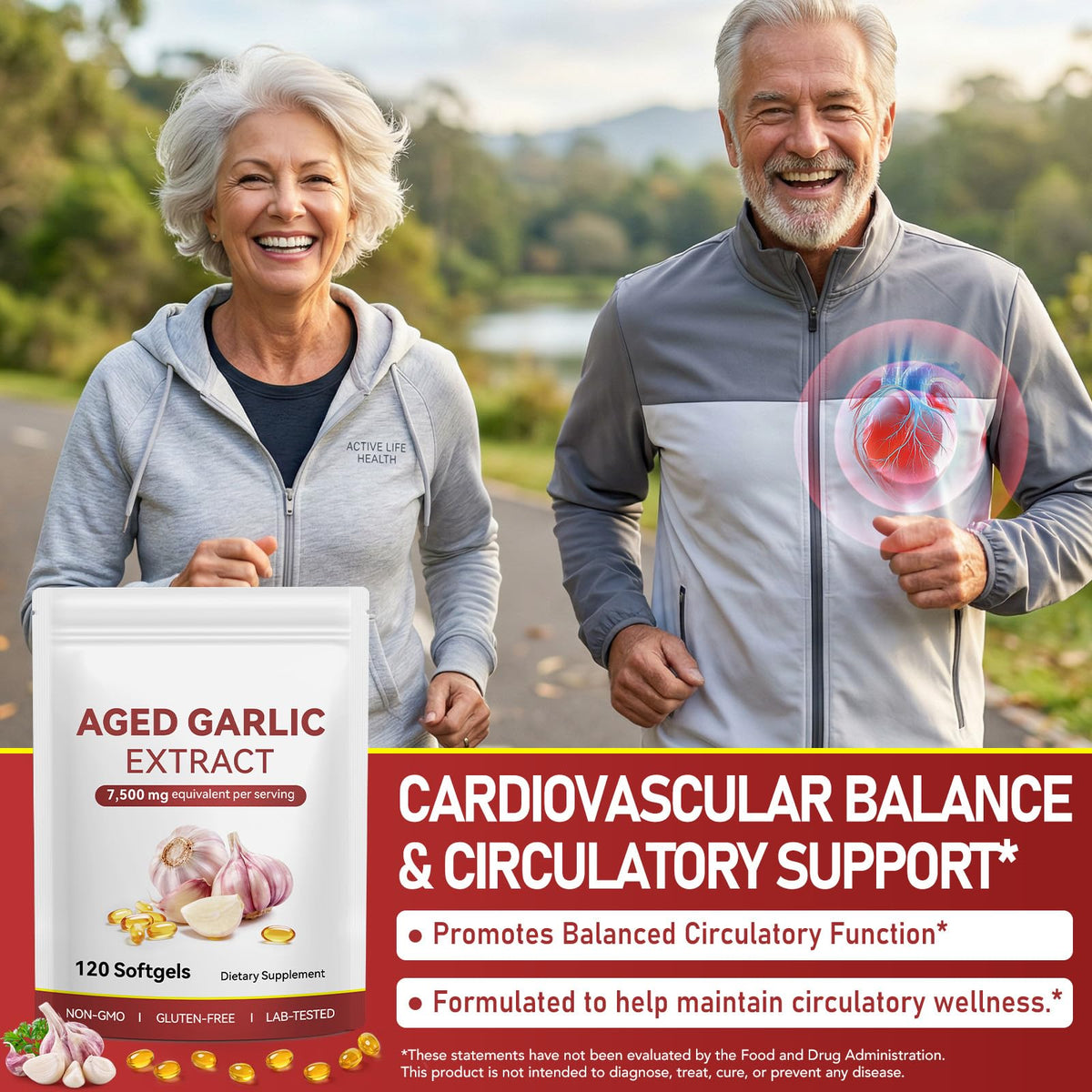 Aged Garlic Extract Capsules with Magnesium, Vitamin B1 & B9, 120 Count M981