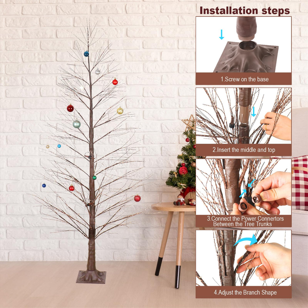 6FT Lighted Birch Tree with 1300 LED Lights G77173