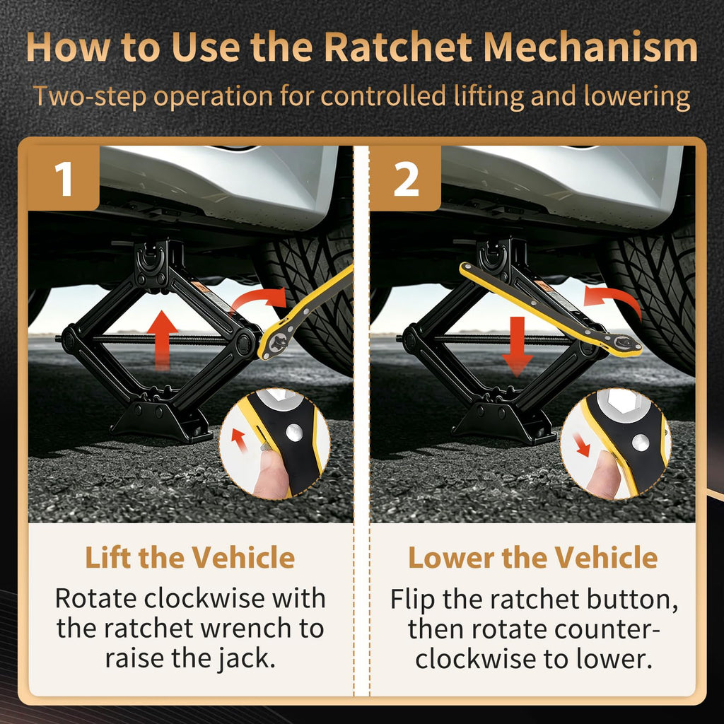 3-Ton Scissor Jack Kit with Ratchet Wrench U328000