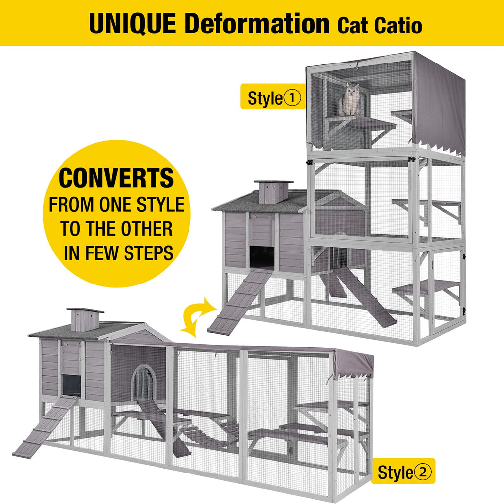 Large Outdoor Cat Enclosure with Platforms O2263