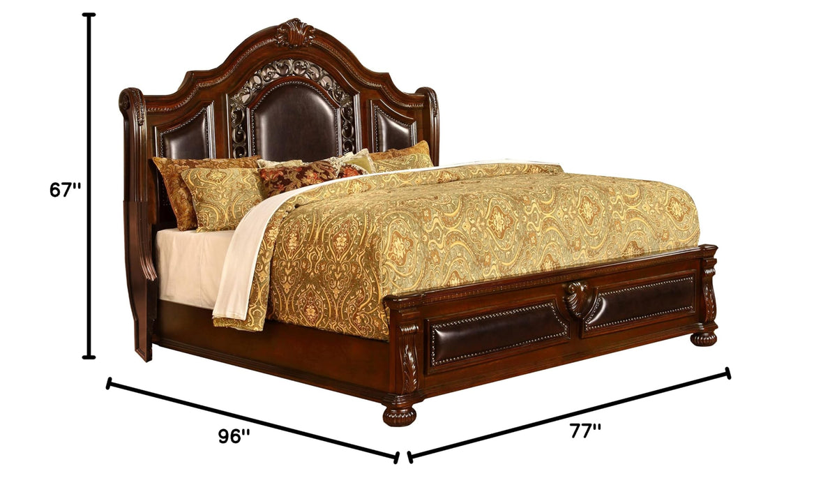 Cherry California King Wood Bed Frame P7358