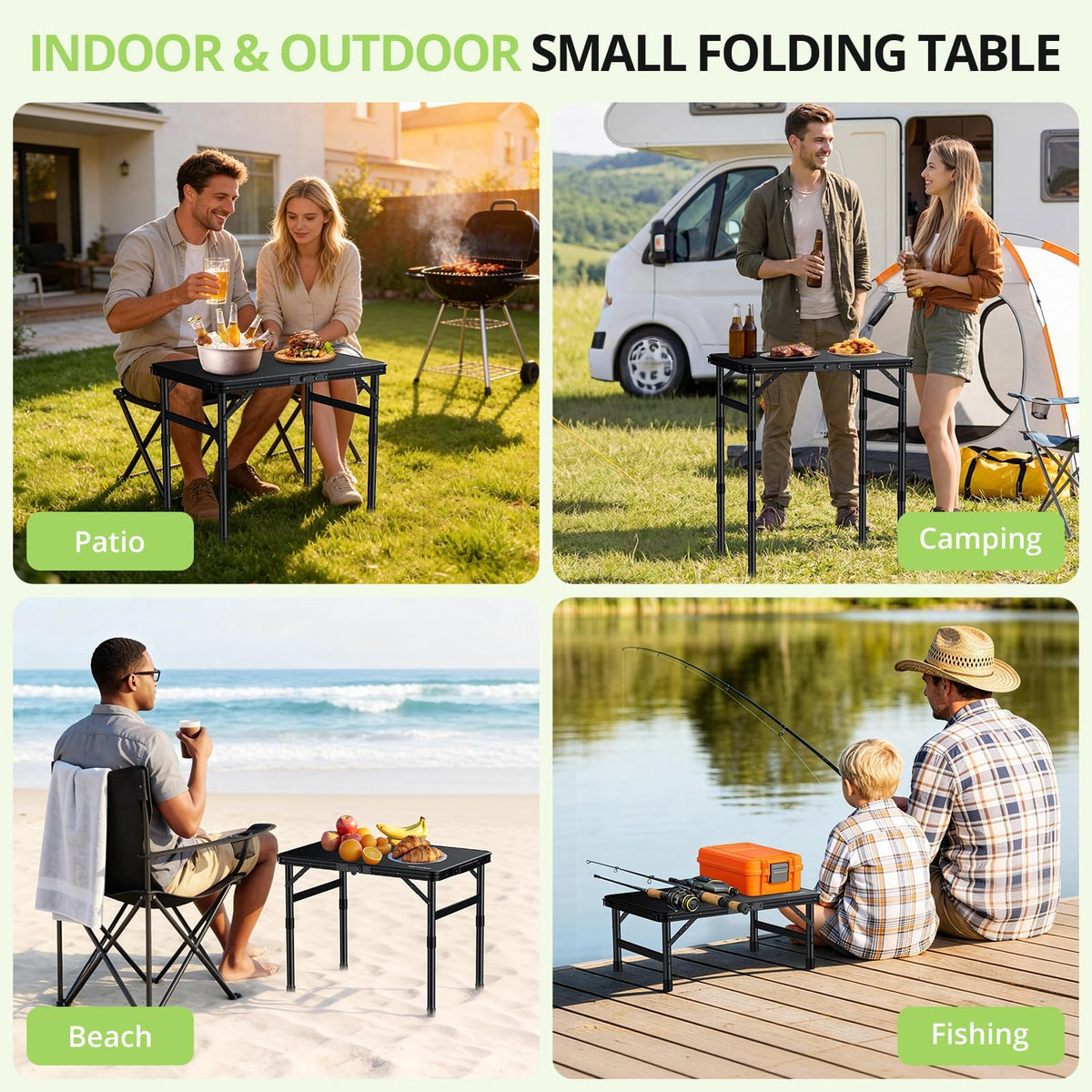 2ft Adjustable Folding Camping Table W8112