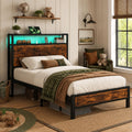 Twin Metal Bed Frame with Storage Headboard Z989