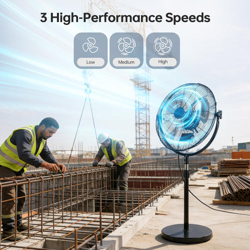 20 Inch Heavy Duty High Velocity Metal Stand Pedestal Fan U608