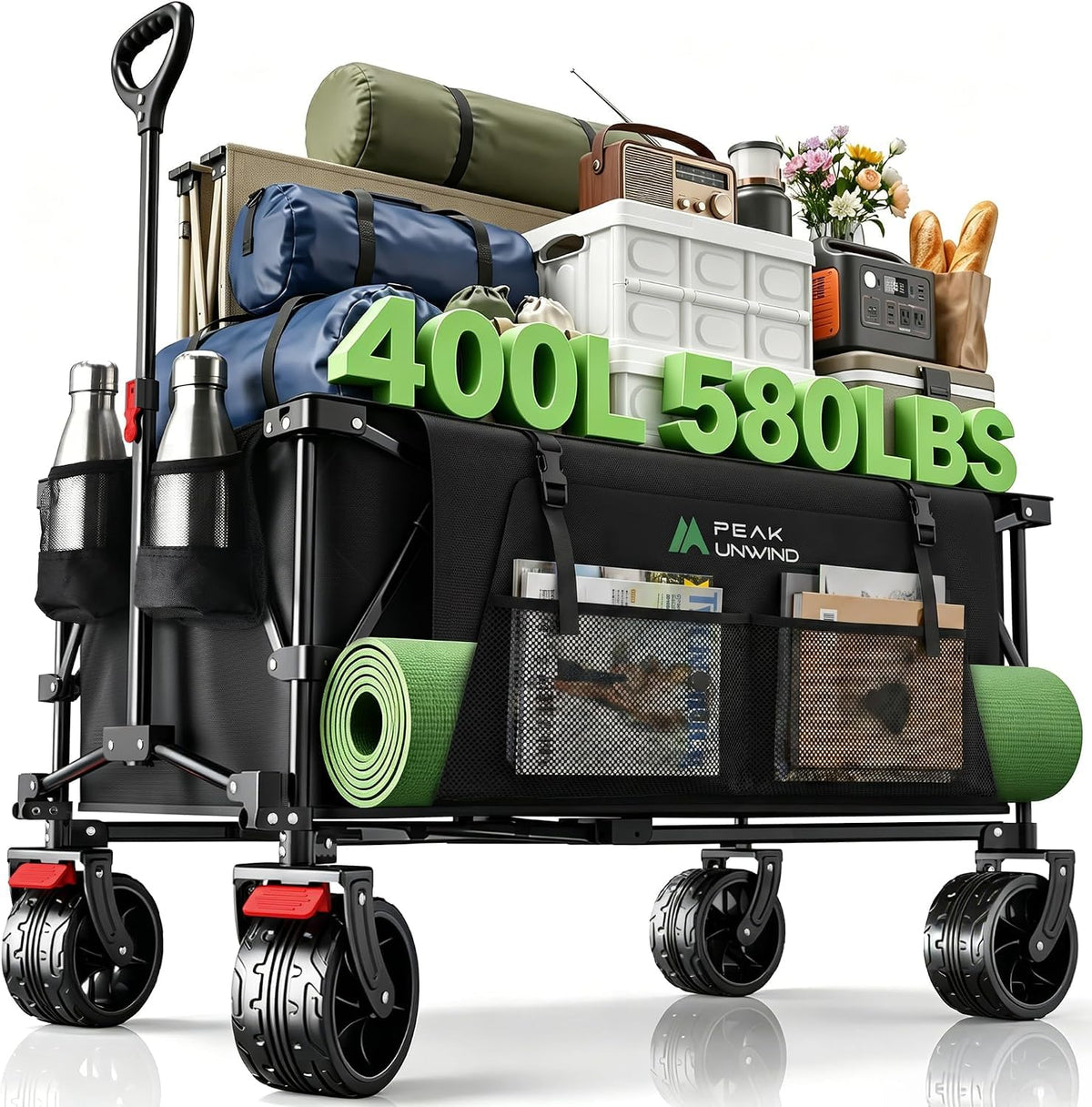 Collapsible Heavy Duty Beach Wagon with Big Wheels V395